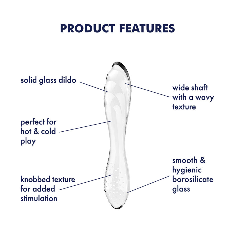 Satisfyer Dazzling Crystal 1 - Clear - Clear Glass Double Ended Dildo Satisfyer