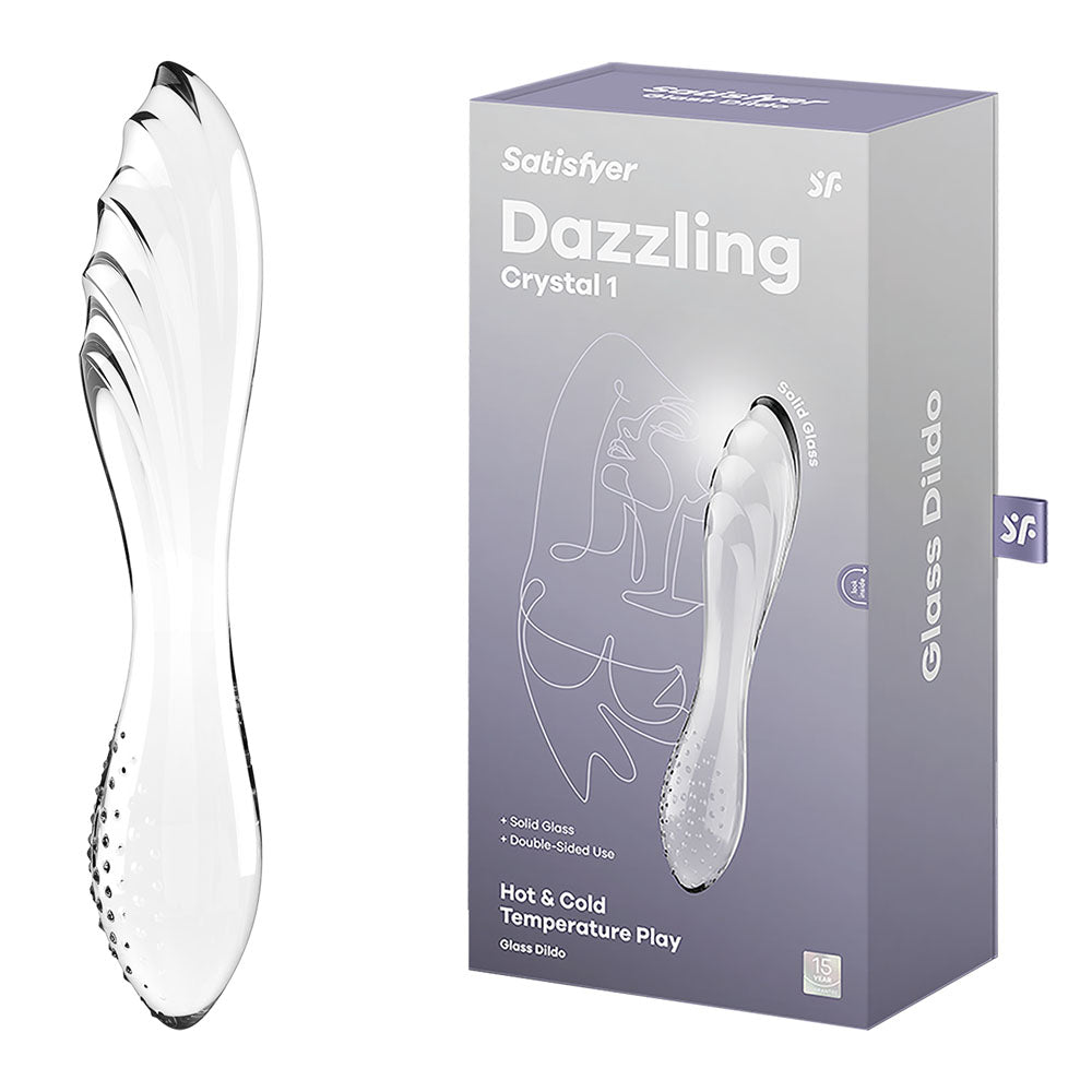 Satisfyer Dazzling Crystal 1 - Clear - Clear Glass Double Ended Dildo Satisfyer