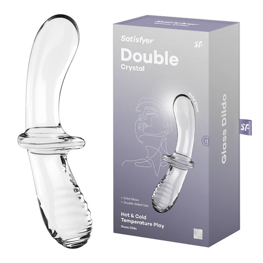 Satisfyer Double Crystal - Clear Glass Double Ended Dildo Clear - Club X