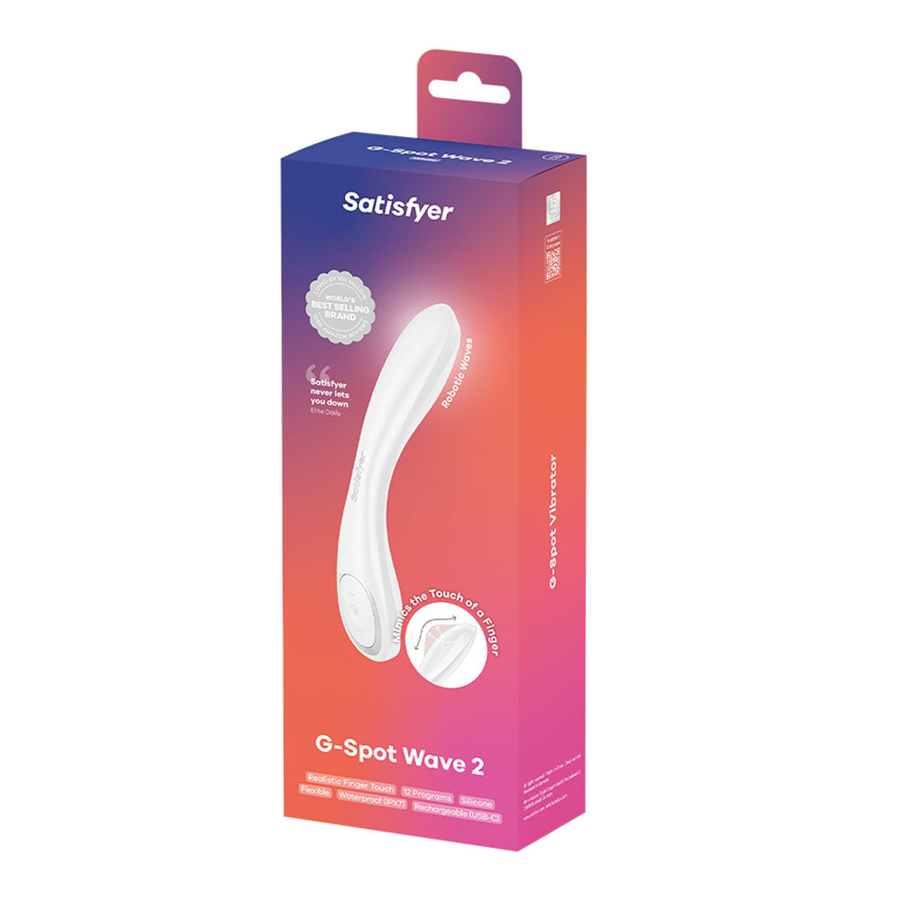 Satisfyer G-Spot Wave 2 - White - White 23.6 cm USB Rechargeable Flicking Tip Vibrator Satisfyer