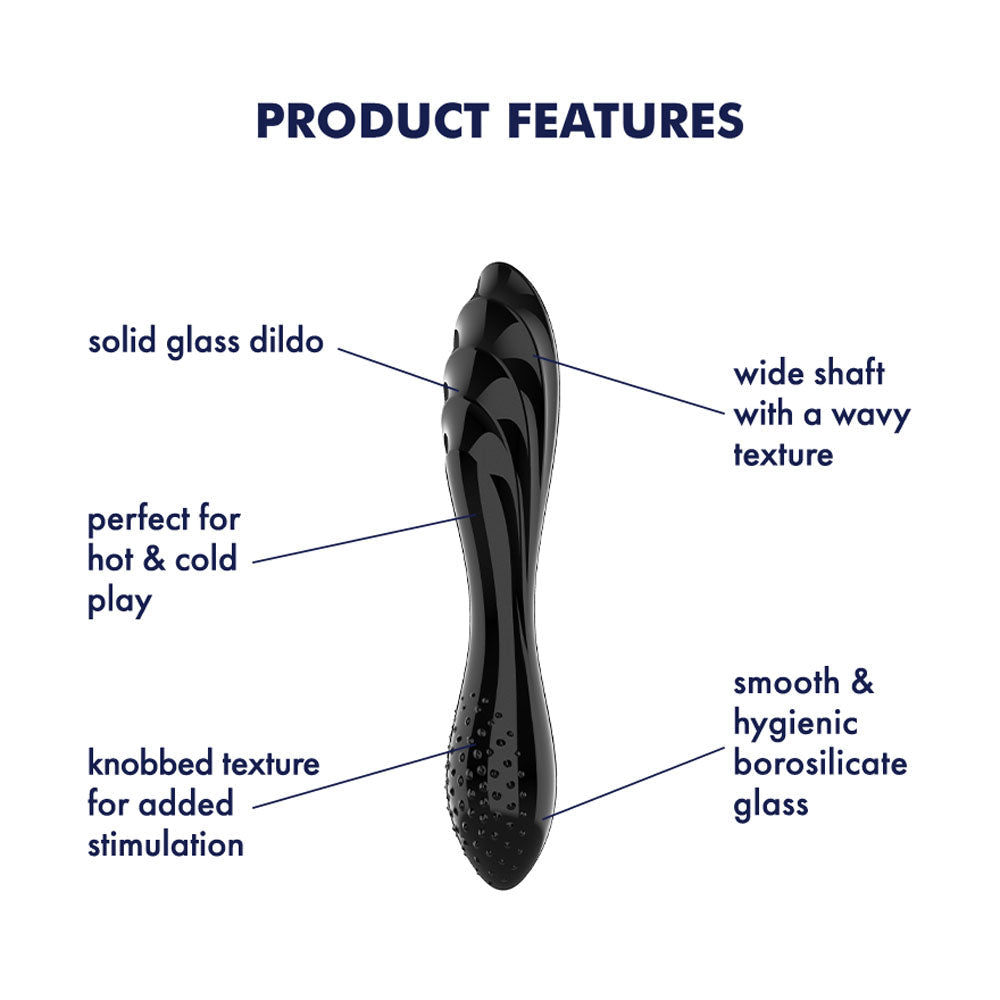 Satisfyer Dazzling Crystal 1 - Black - Black Glass Double Ended Dildo Satisfyer