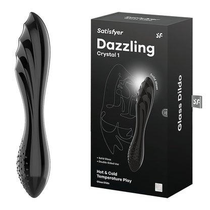 Satisfyer Dazzling Crystal 1 - Black - Black Glass Double Ended Dildo Satisfyer