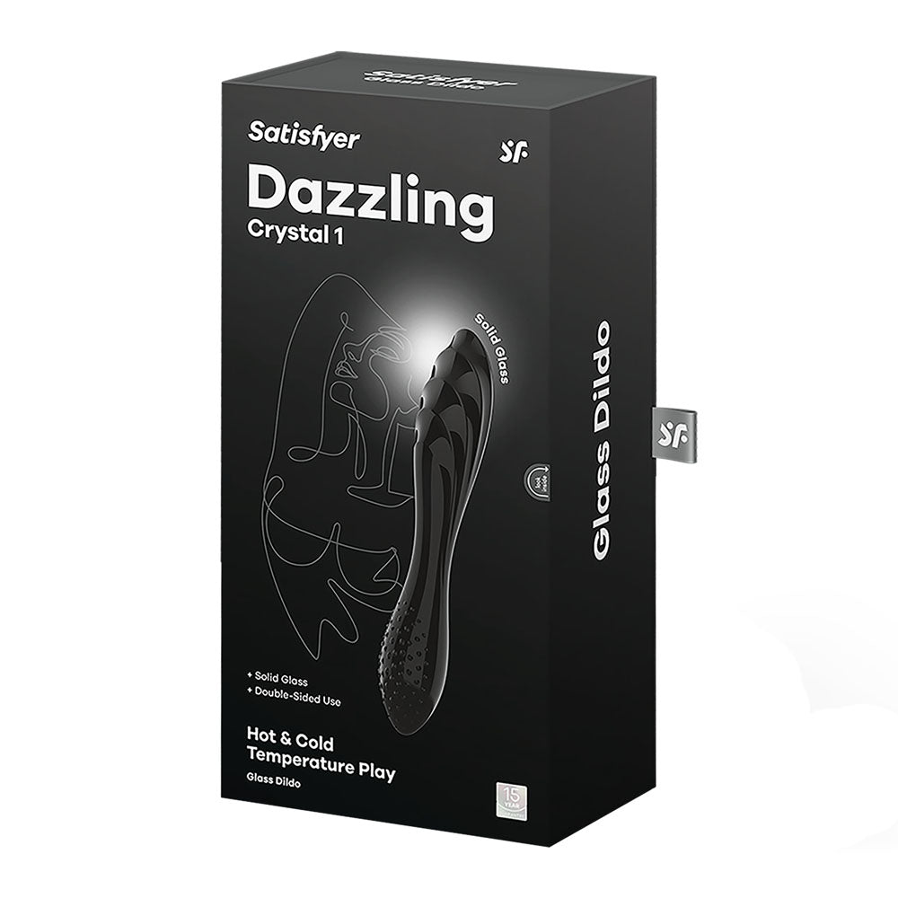 Satisfyer Dazzling Crystal 1 - Black - Black Glass Double Ended Dildo Satisfyer
