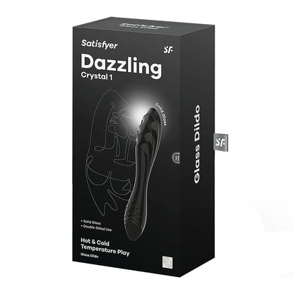 Satisfyer Dazzling Crystal 1 - Black - Black Glass Double Ended Dildo Satisfyer
