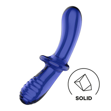 Satisfyer Double Crystal - Blue - Blue Glass Double Ended Dildo Satisfyer