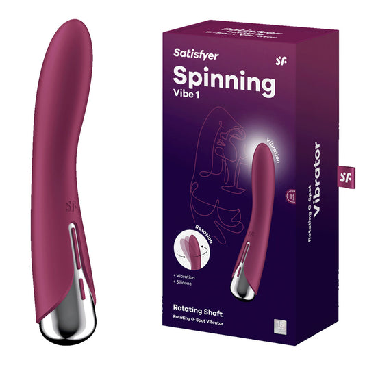 Satisfyer Spinning Vibe 1 - Red - Red 17.8 cm USB Rechargeable Rotating Vibrator Red - Club X