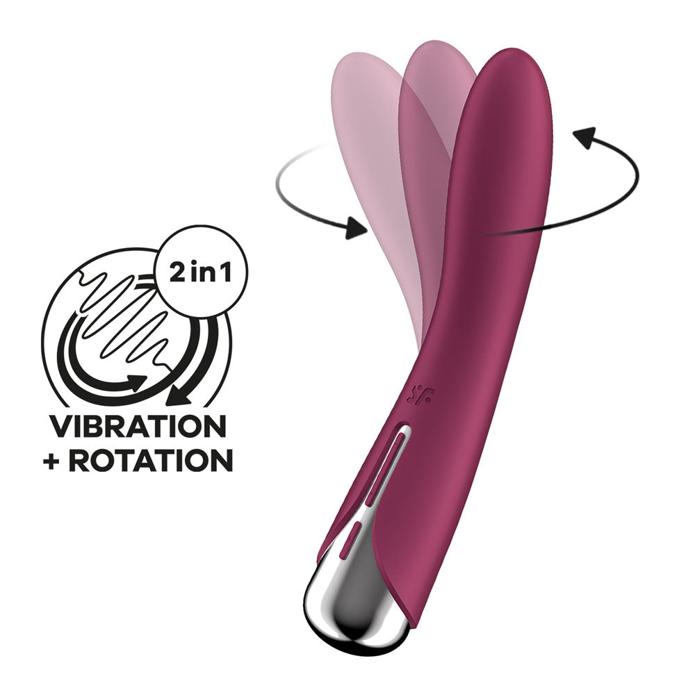 Satisfyer Spinning Vibe 1 - Red - Red 17.8 cm USB Rechargeable Rotating Vibrator Satisfyer