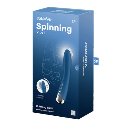 Satisfyer Spinning Vibe 1 - Blue - Blue 17.8 cm USB Rechargeable Rotating Vibrator Satisfyer