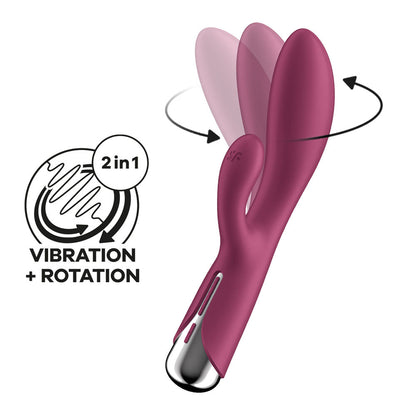 Satisfyer Spinning Rabbit 1 - Red - Red 20 cm USB Rechargeable Rotating Rabbit Vibrator Satisfyer