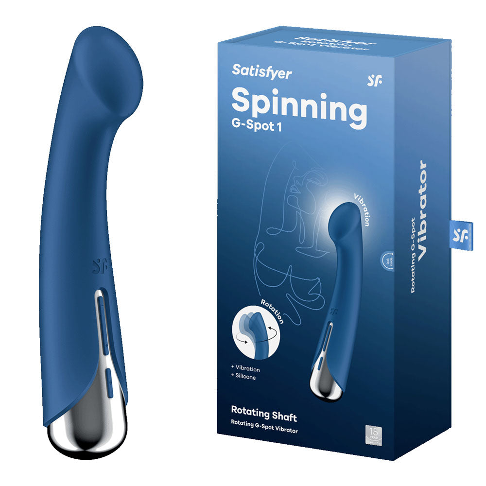 Satisfyer Spinning G-Spot 1 - Blue - Blue 16.5 cm USB Rechargeable Rotating Vibrator Satisfyer