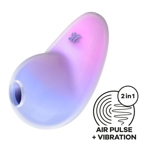 Satisfyer Pixie Dust - Violet/Pink - Violet/Pink USB Rechargeable Vibrating Air Pulse Stimulator Purple - Club X
