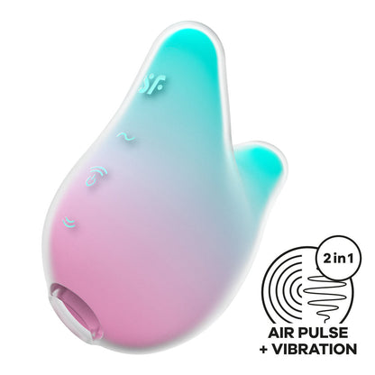 Satisfyer Mermaid Vibes - Mint/Pink - Mint/Pink USB Rechargeable Air Pulse Stimulator Satisfyer