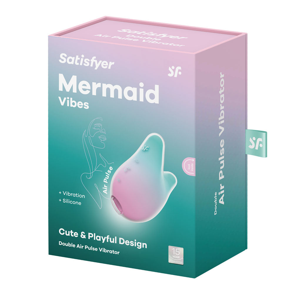 Satisfyer Mermaid Vibes - Mint/Pink - Mint/Pink USB Rechargeable Air Pulse Stimulator Satisfyer