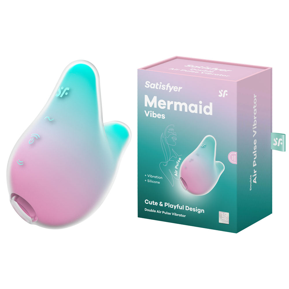 Satisfyer Mermaid Vibes - Mint/Pink - Mint/Pink USB Rechargeable Air Pulse Stimulator Satisfyer