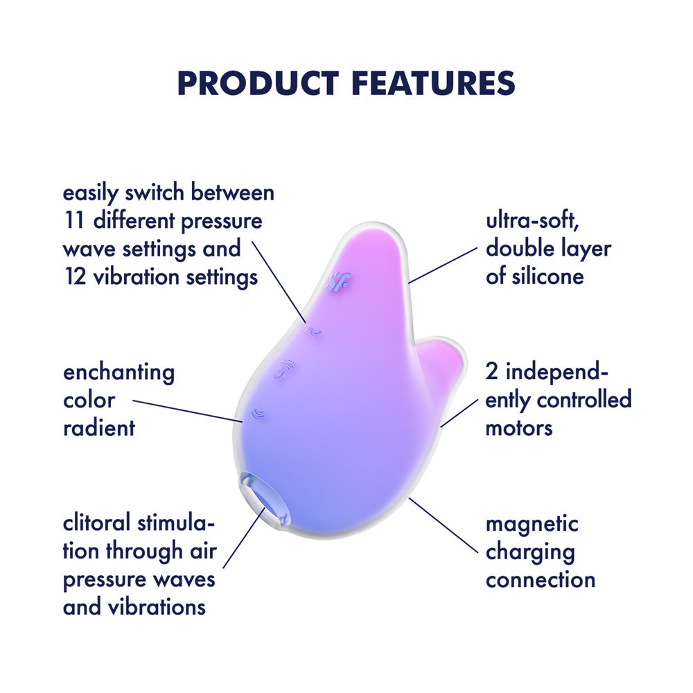 Satisfyer Mermaid Vibes - Violet/Pink - Violet/Pink USB Rechargeable Air Pulse Stimulator Satisfyer