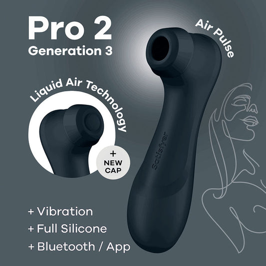 Satisfyer Pro 2 Generation 3 with App Control - Dark Grey - Dark Grey Touch-Free USB-Rechargeable Clitoral Stimulator Satisfyer