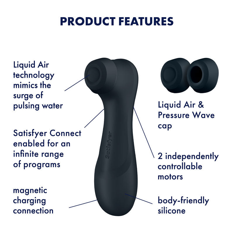 Satisfyer Pro 2 Generation 3 with App Control - Dark Grey - Dark Grey Touch-Free USB-Rechargeable Clitoral Stimulator Satisfyer