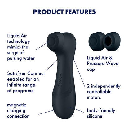 Satisfyer Pro 2 Generation 3 with App Control - Dark Grey - Dark Grey Touch-Free USB-Rechargeable Clitoral Stimulator Satisfyer