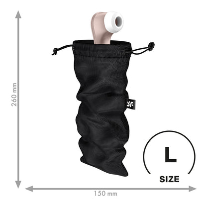 Satisfyer Treasure Bag Large - Black - Black Large Toy Storage Bag Satisfyer
