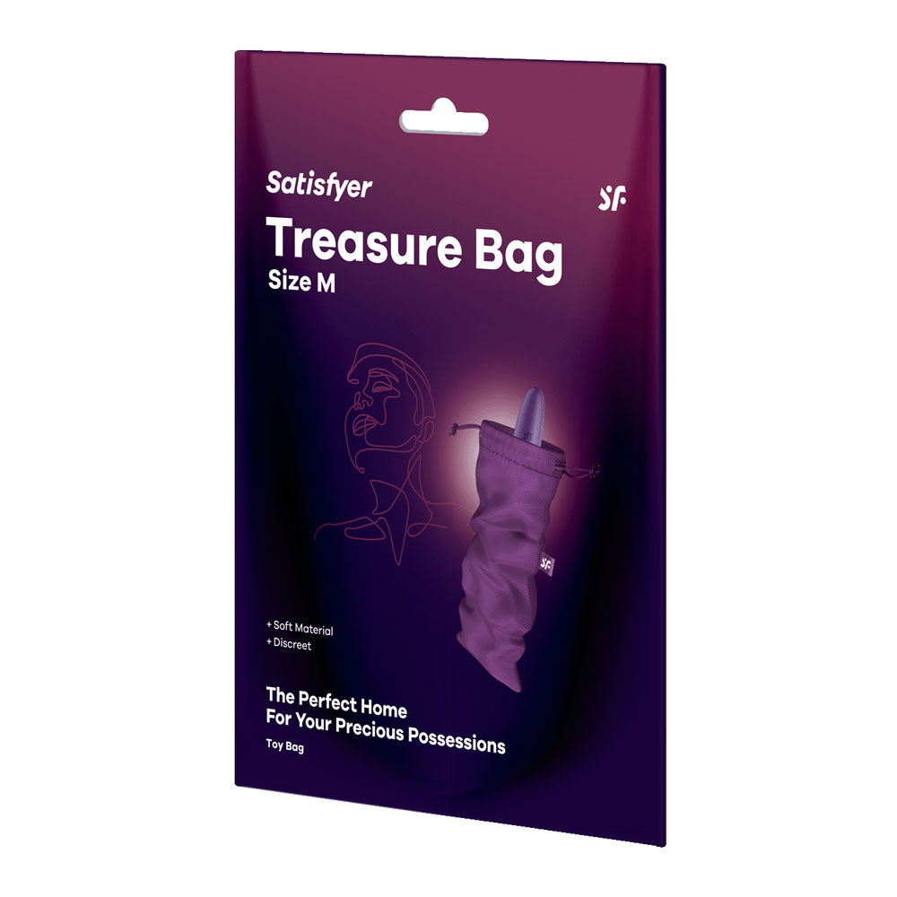 Satisfyer Treasure Bag Medium - Violet - Violet Medium Toy Storage Bag Satisfyer