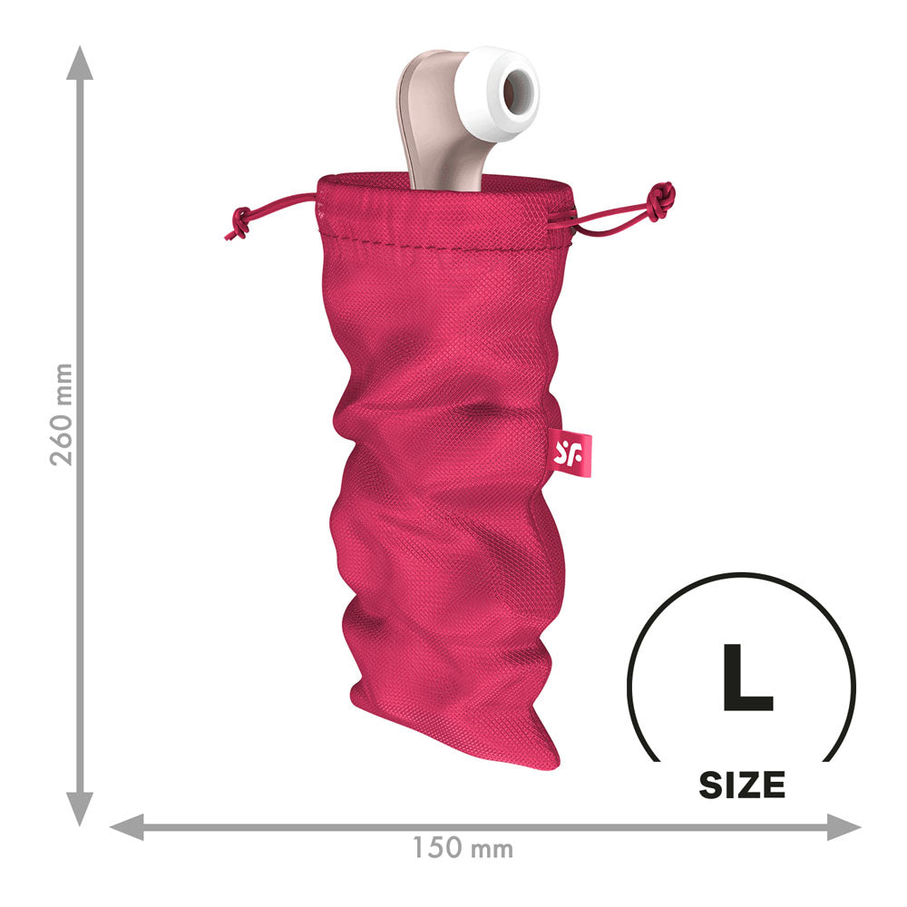 Satisfyer Treasure Bag Large - Pink - Pink Large Toy Storage Bag Satisfyer
