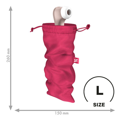 Satisfyer Treasure Bag Large - Pink - Pink Large Toy Storage Bag Satisfyer