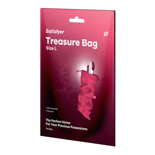 Satisfyer Treasure Bag Large - Pink - Pink Large Toy Storage Bag Satisfyer