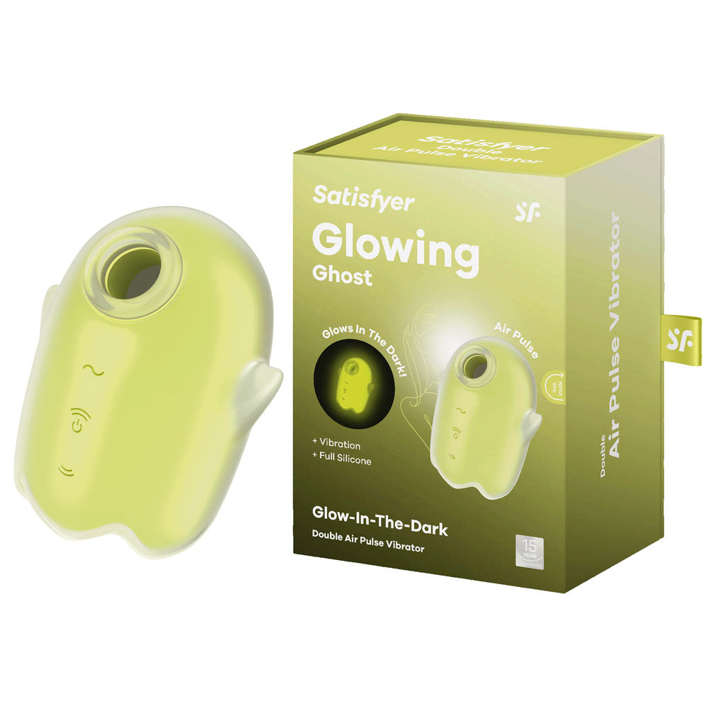Satisfyer Glowing Ghost - Yellow - Glow in Dark Yellow USB Rechargeable Air Pulse Stimulator Satisfyer