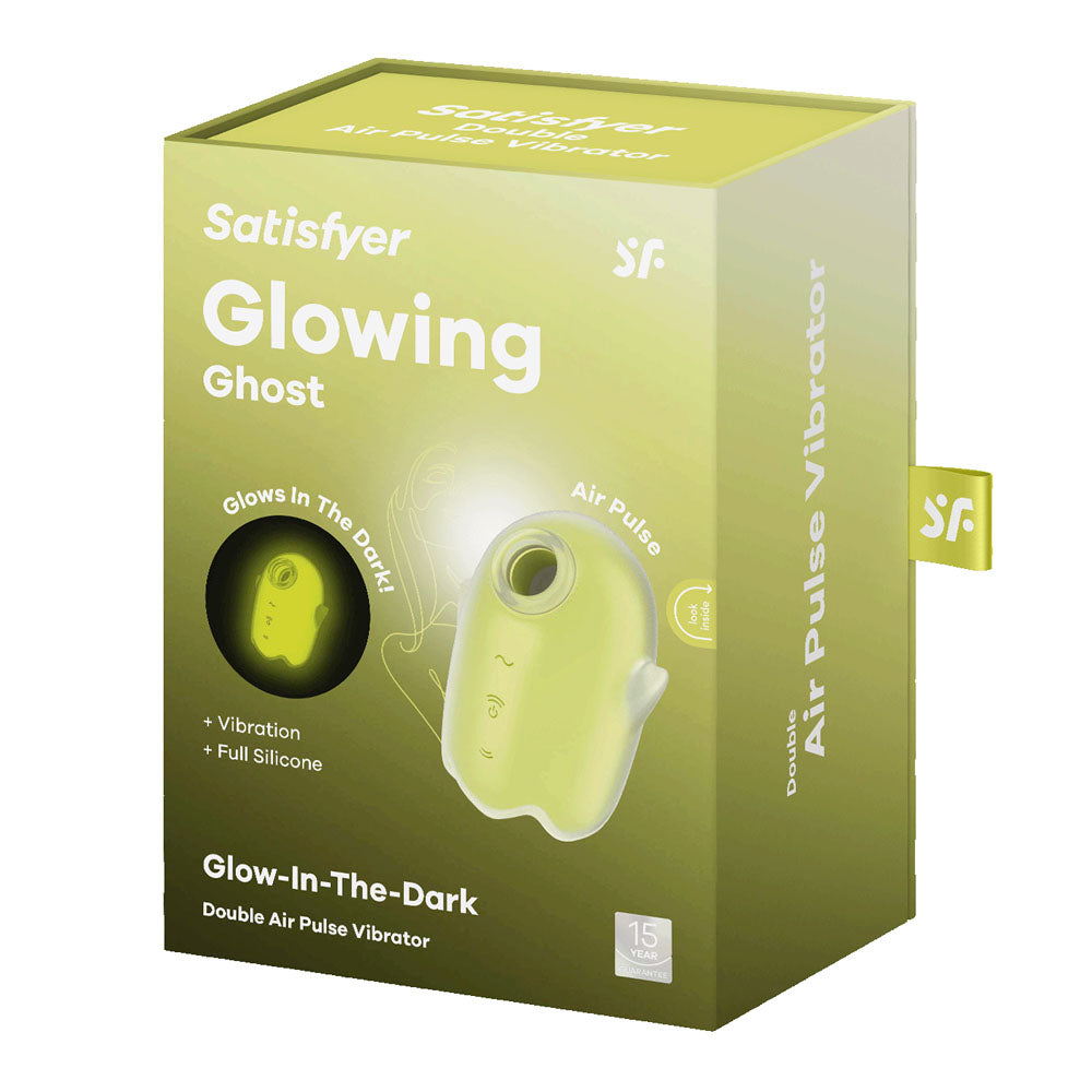 Satisfyer Glowing Ghost - Yellow - Glow in Dark Yellow USB Rechargeable Air Pulse Stimulator Satisfyer