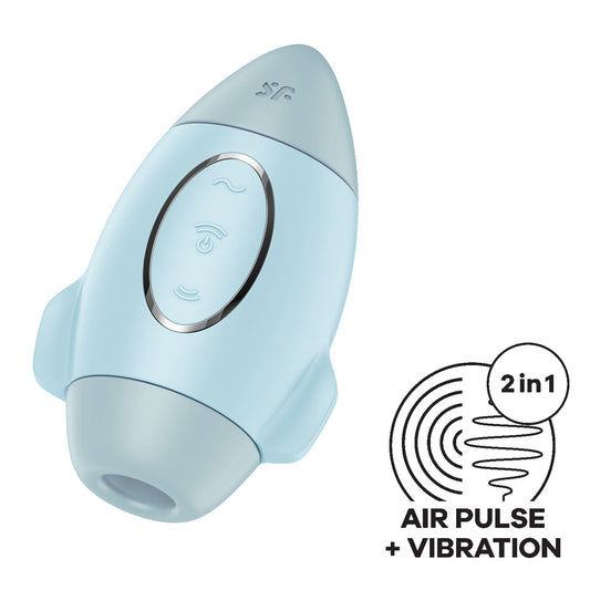 Satisfyer Mission Control - Blue - Blue USB Rechargeable Vibrating Air Pulse Stimulator Blue - Club X