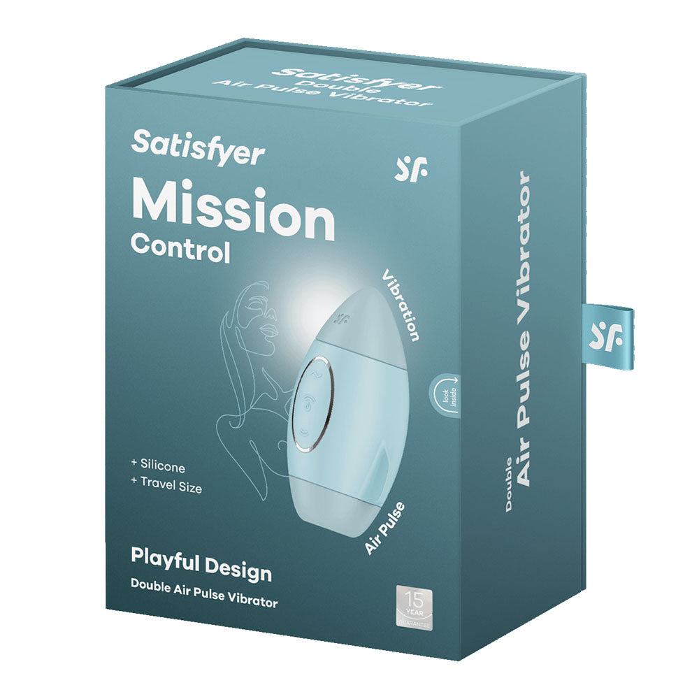 Satisfyer Mission Control - Blue - Blue USB Rechargeable Vibrating Air Pulse Stimulator Satisfyer