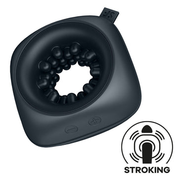 Satisfyer Ring Stroker - Black USB Rechargeable Vibrating Masturbator Satisfyer