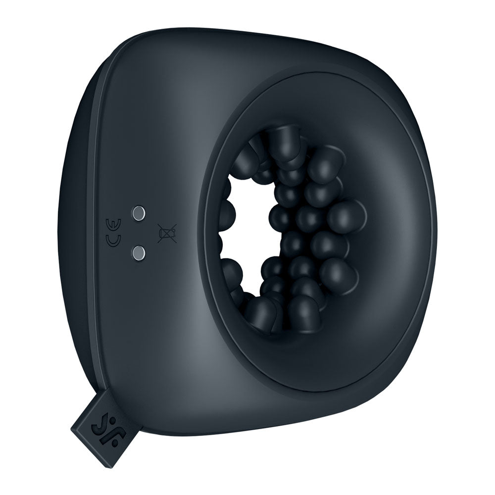 Satisfyer Ring Stroker - Black USB Rechargeable Vibrating Masturbator Satisfyer