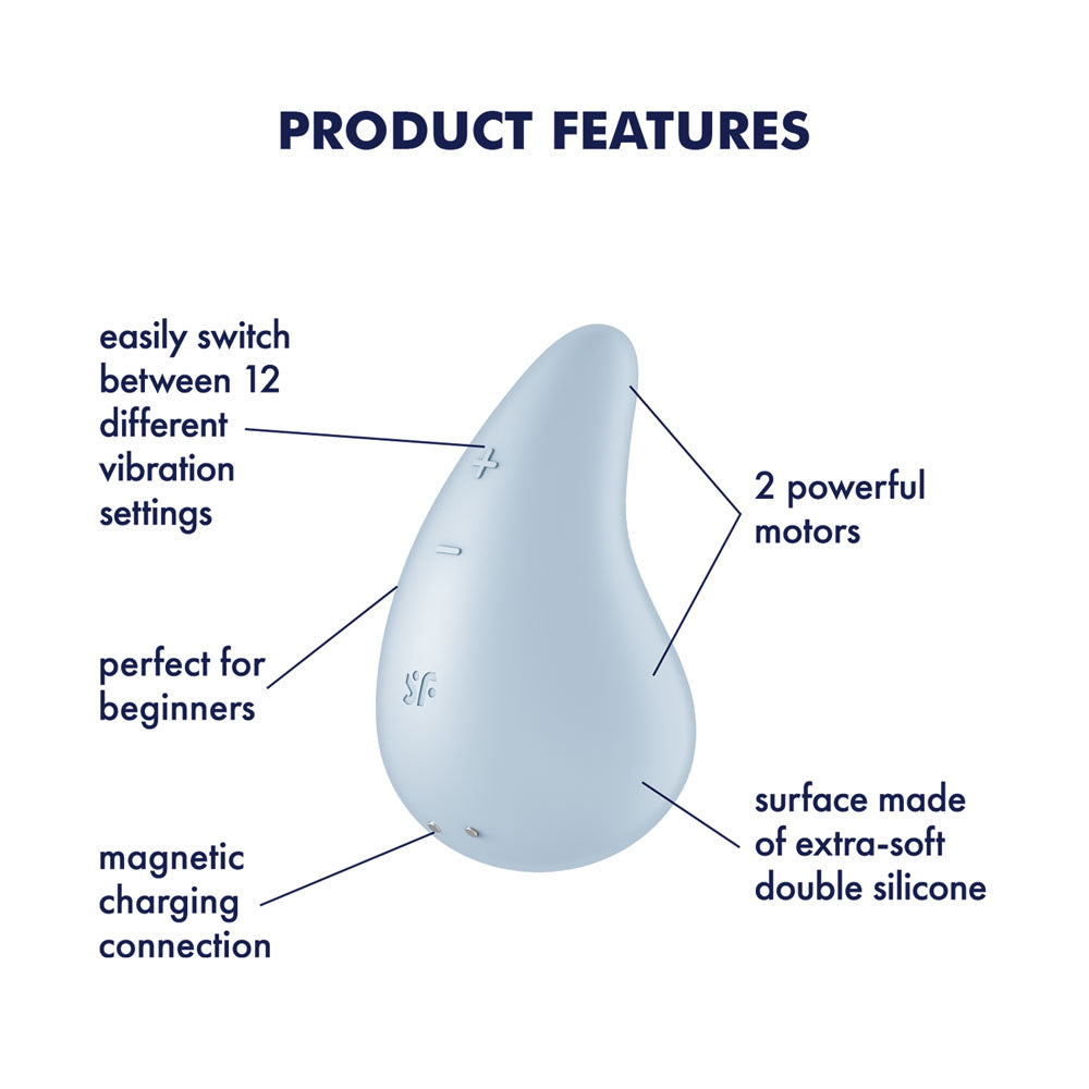 Satisfyer Dew Drop - Light Blue USB Rechargeable Stimulator Satisfyer
