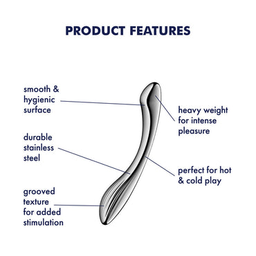 Satisfyer Pure Gravity 1 - Chrome Steel 22 cm Dildo Satisfyer