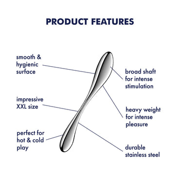 Satisfyer Star Force 3 - Chrome Steel 27 cm Dildo Satisfyer