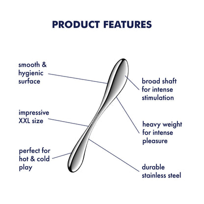 Satisfyer Star Force 3 - Chrome Steel 27 cm Dildo Satisfyer