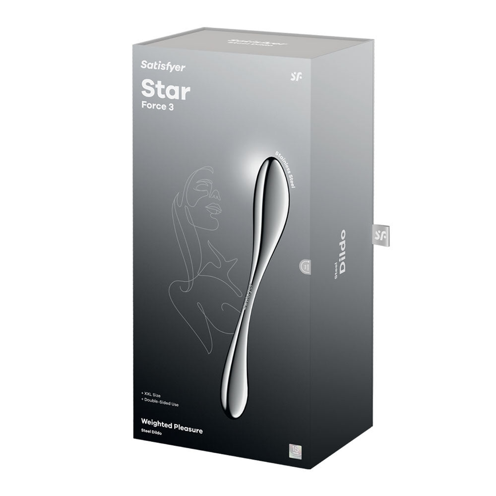 Satisfyer Star Force 3 - Chrome Steel 27 cm Dildo Satisfyer