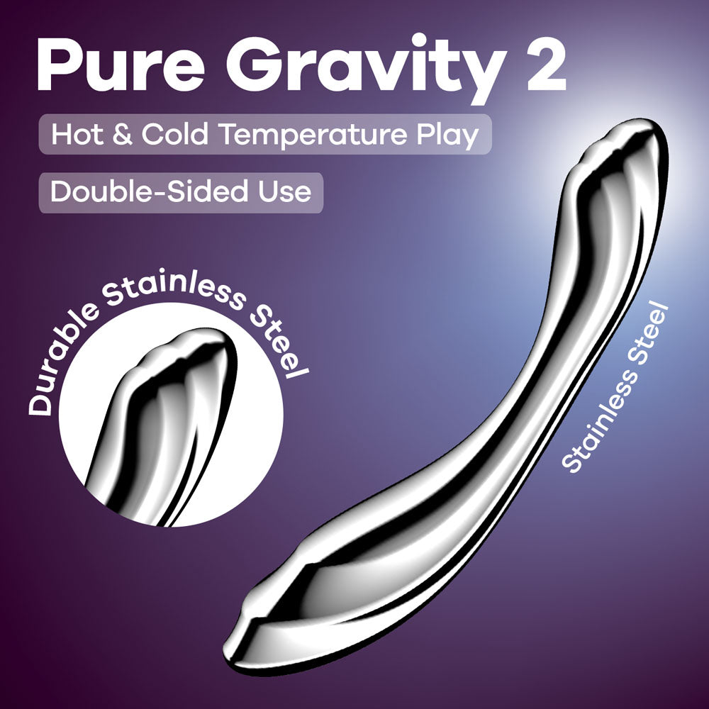 Satisfyer Pure Gravity 2 - Chrome Steel 21 cm Dildo Satisfyer