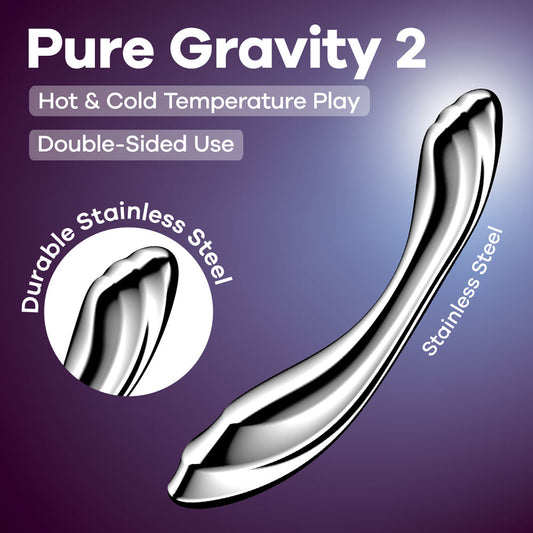 Satisfyer Pure Gravity 2 - Chrome Steel 21 cm Dildo Satisfyer