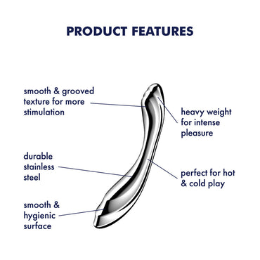 Satisfyer Pure Gravity 2 - Chrome Steel 21 cm Dildo Satisfyer
