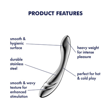 Satisfyer Pure Gravity 3 - Chrome Steel 21 cm Dildo Satisfyer