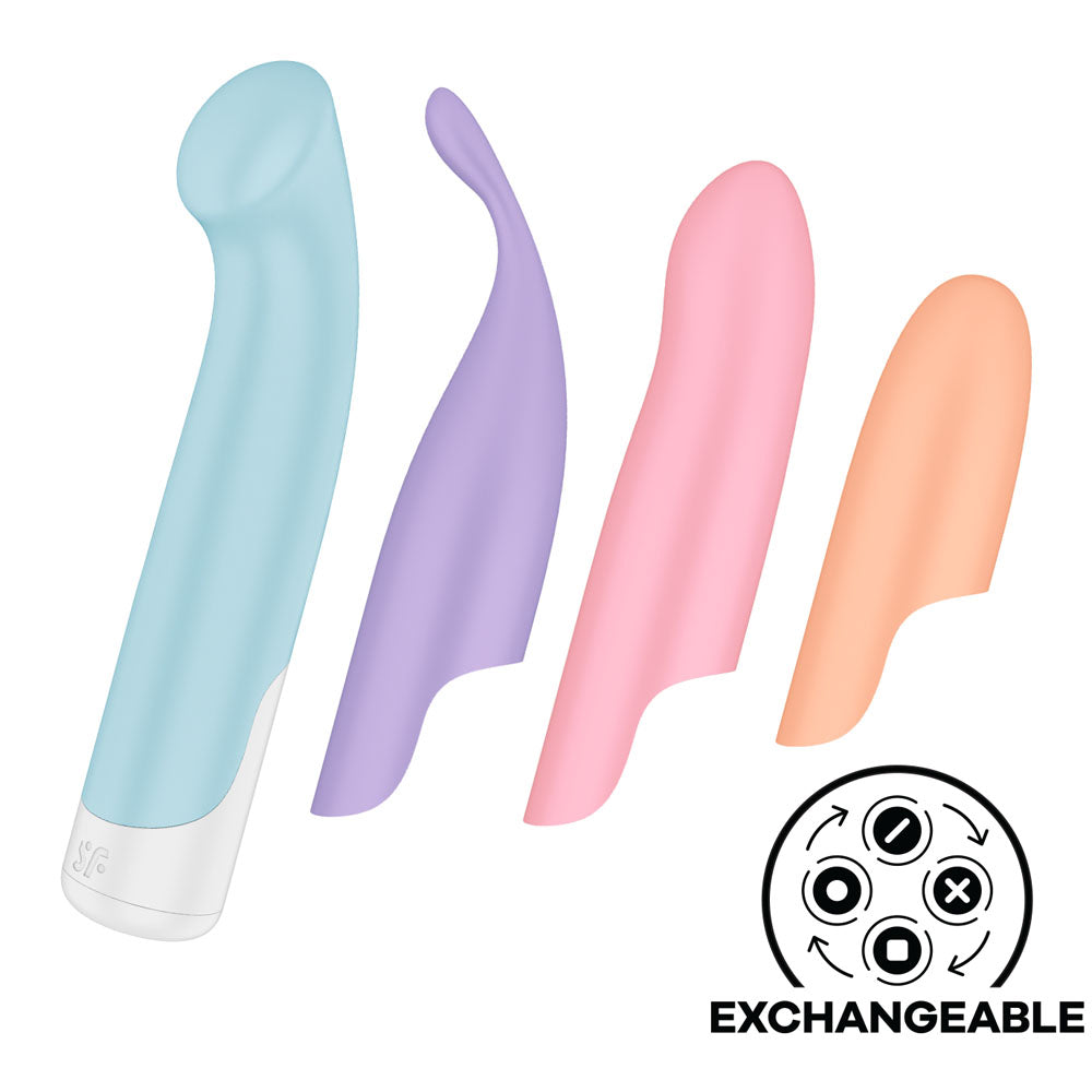 Satisfyer Playful Four - USB Rechargeable Vibrator with 4 Interchangeable Satisfyer