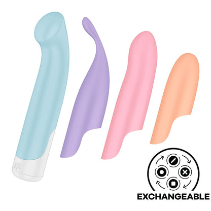 Satisfyer Playful Four - USB Rechargeable Vibrator with 4 Interchangeable Satisfyer