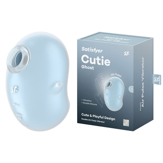 Satisfyer Cutie Ghost - Blue - Blue USB Rechargeable Air Pulse Stimulator Blue - Club X