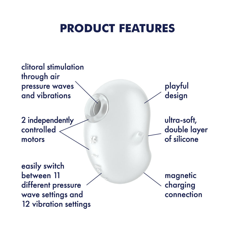 Satisfyer Cutie Ghost - White - White USB Rechargeable Air Pulse Stimulator Satisfyer
