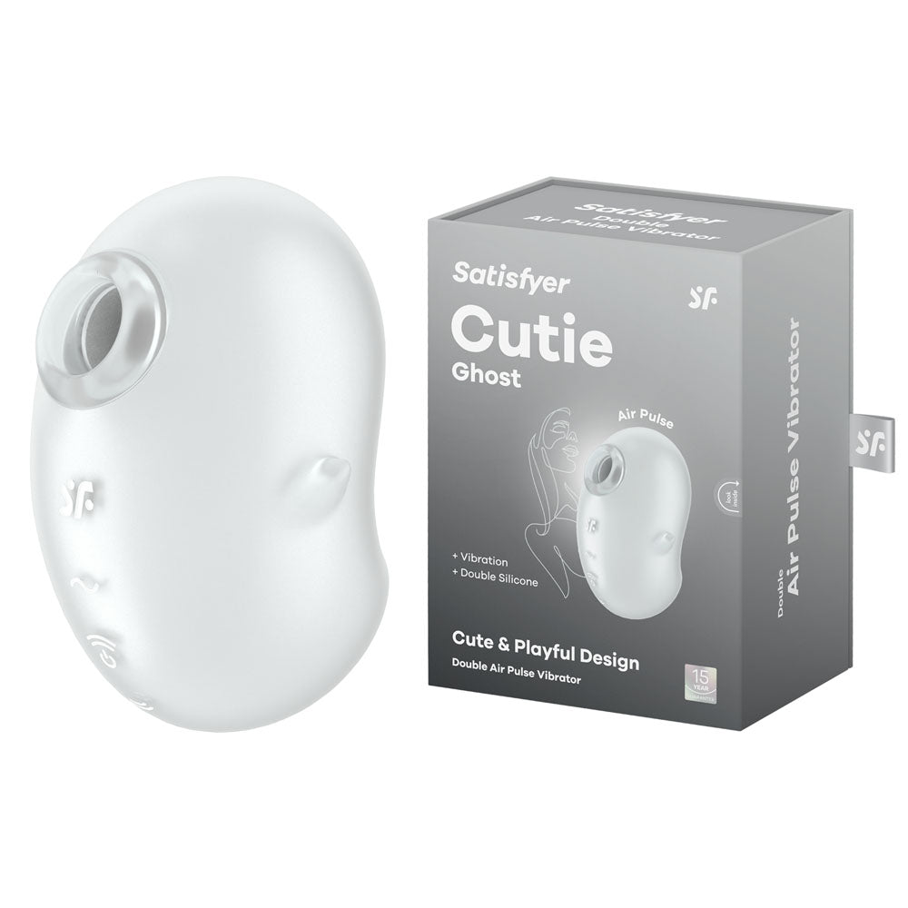 Satisfyer Cutie Ghost - White - White USB Rechargeable Air Pulse Stimulator Satisfyer