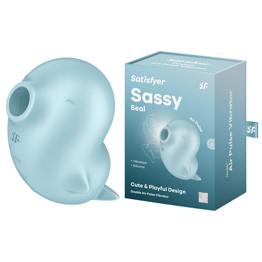 Satisfyer Sassy Seal - Light Blue USB Rechargeable Air Pulse Stimulator Blue - Club X