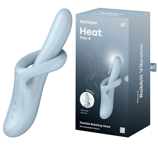 Satisfyer Heat Flex 4 - Blue - Blue USB Rechargeable Heating Vibrator Blue - Club X