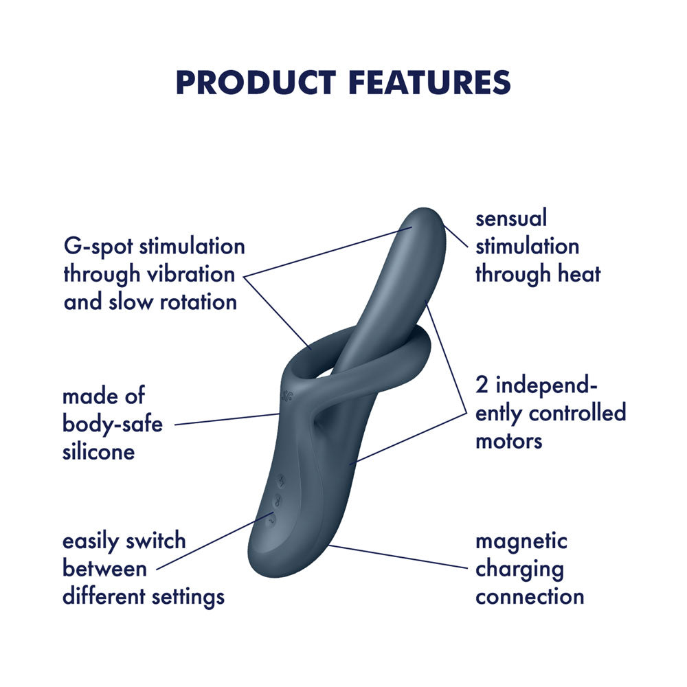Satisfyer Heat Flex 4 - Grey - Grey USB Rechargeable Heating Vibrator Satisfyer